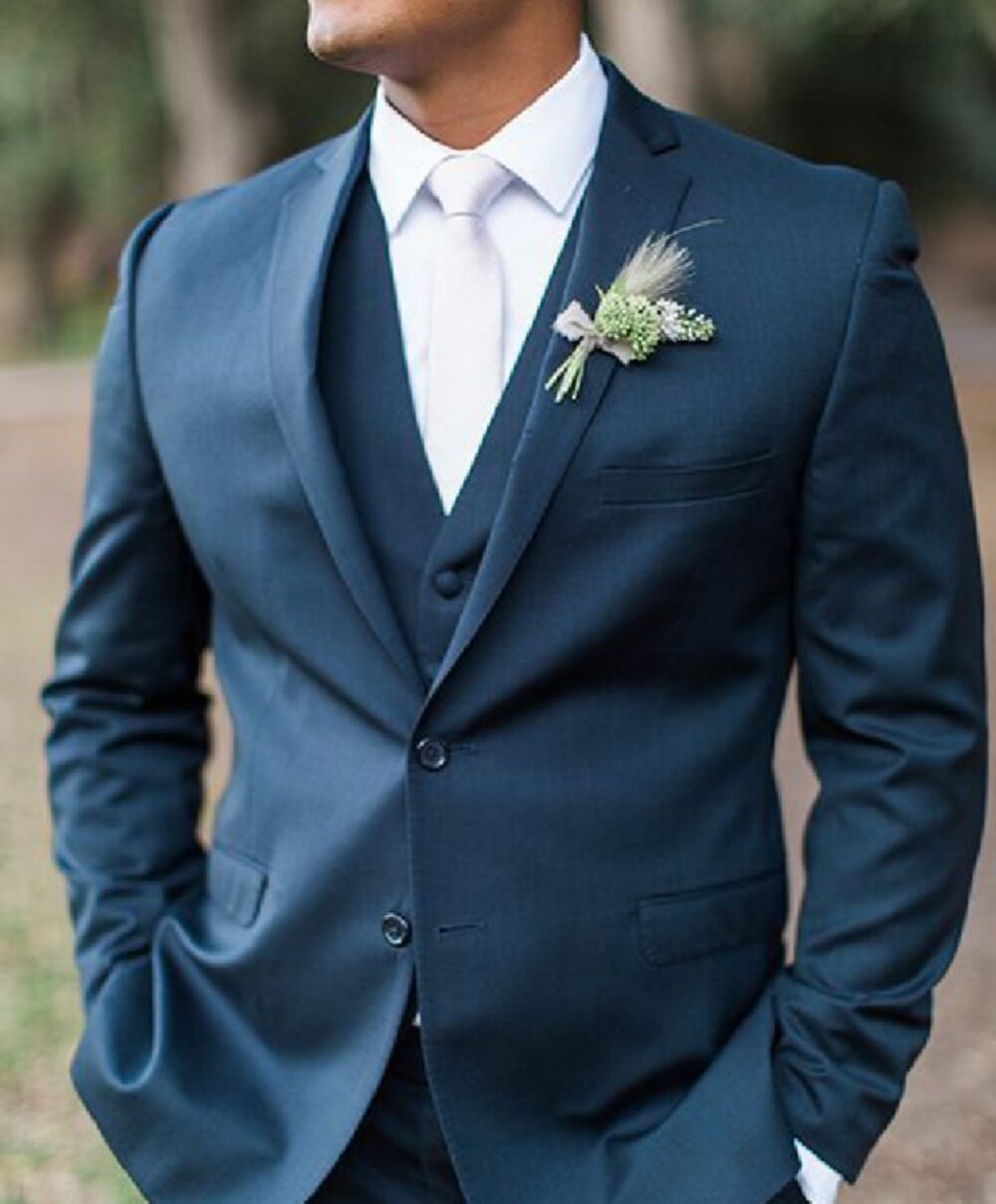 Custom Navy Blue Wedding Suit for Grooms
